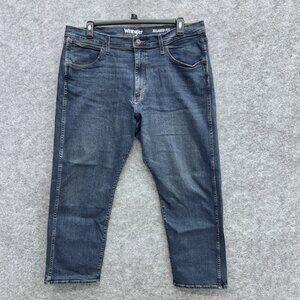 Wrangler Jeans Men's 38x29 Relaxed Fit Straight Leg Stretch Blue Denim NEW